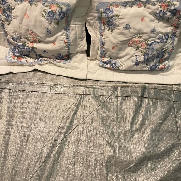 2 Vintage Floral Embroidered  Pillow Shams . 20” X 20” - Picture 8 of 10